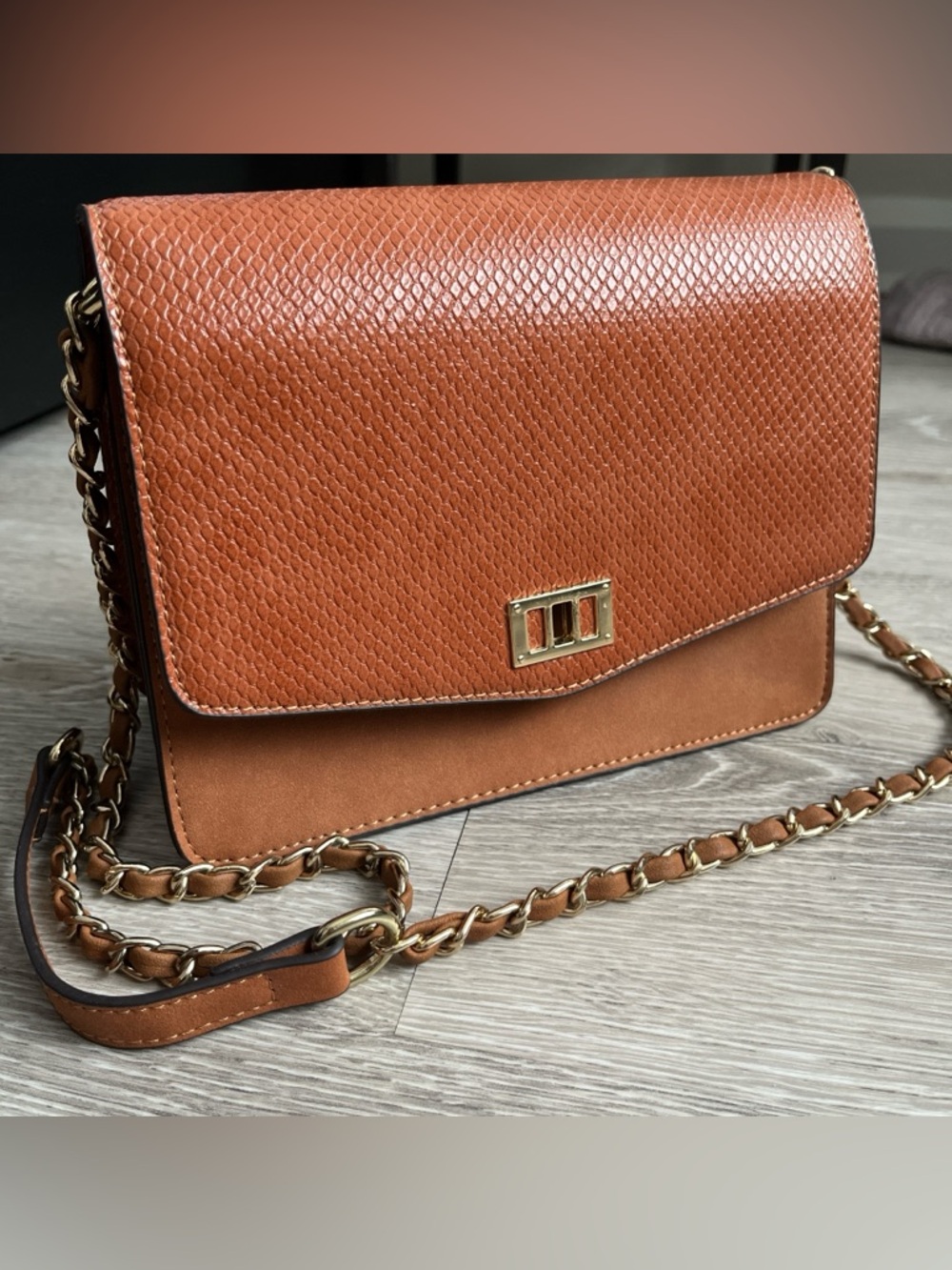 Brown Faux Leather Purse